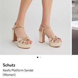 SCHUTZ Metallic Gold Platform Sandals